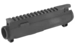 Yankee Hill Machine Co YHM AR-15 Stripped Upper Receiver, black angled side view with top rail