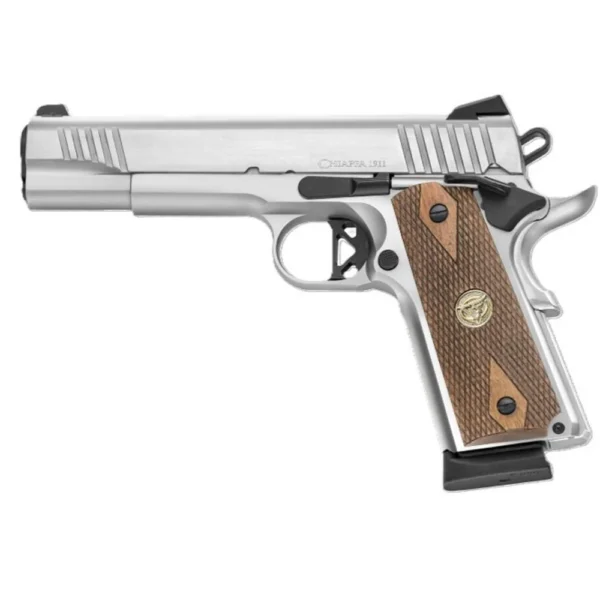 Chiappa Firearms USA Ltd Chiappa 1911 Superior OR Handgun .45 ACP 8rd Magazine 5" Barrel Stainless with Walnut Grips