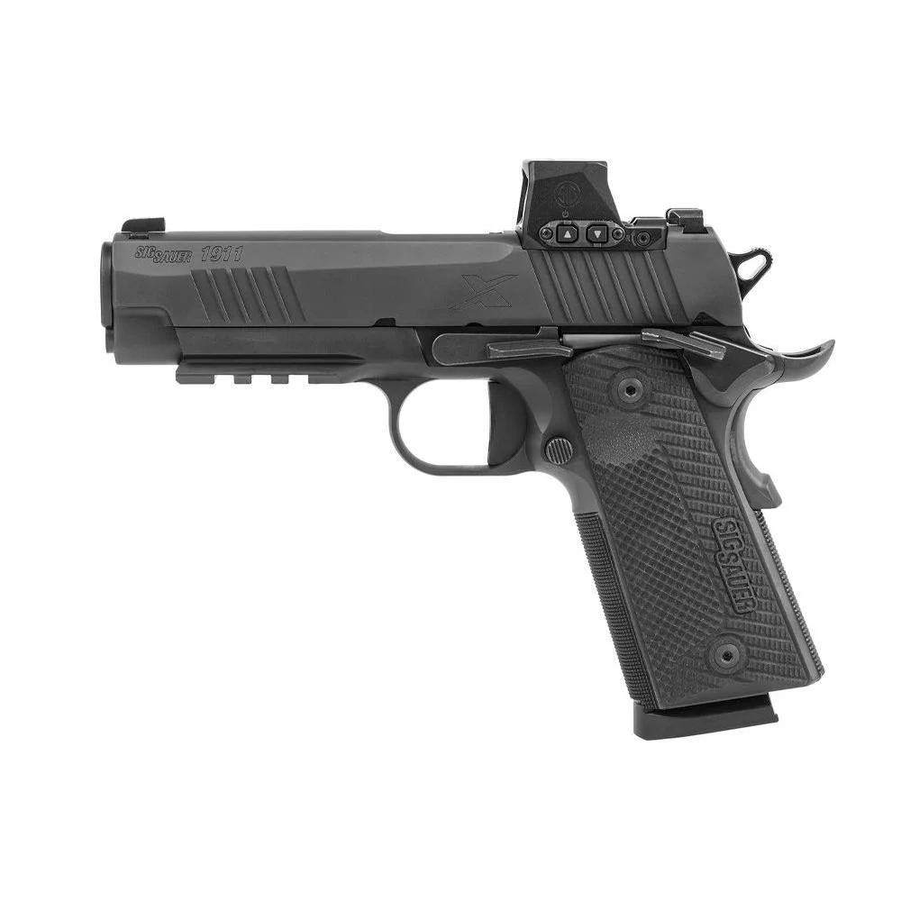primary-1725 Sig Sauer 1911XCarry Handgun, black left-side view with mounted ROMEO-X Compact optic