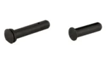 RADIAN TAKEDOWN PINS black, angled view of two pins with round heads