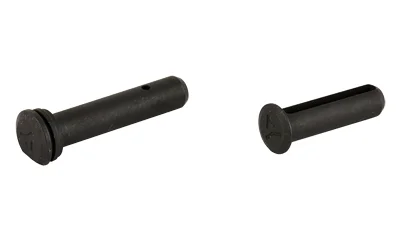 RADIAN TAKEDOWN PINS black, angled view of two pins with round heads