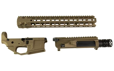 RADIAN BUILDER KIT 14 BROWN, brown handguard and receiver components in side view