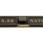 Yankee Hill Machine Co YHM DUST COVER ASSY 556 NATO, black front view with tan lettering and spring