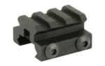 Yankee Hill Machine Co YHM MINI RISER, black angled view with top rail slots and two side screws