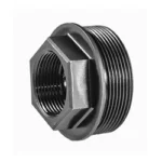 Yankee Hill Machine Co YHM Carbine Adapter, black three-quarter view with hex face and threads