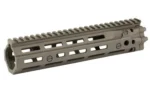 Daniel Defense DD RIS III Rail Assembly, FDE angled view with top rail and slotted sides