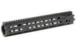 Daniel Defense DD RIS III Rail Assembly black handguard, angled view with top rail and slots