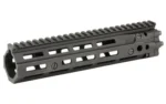 Daniel Defense DD RIS III Rail Assembly, black angled side view with top rail and M-LOK slots
