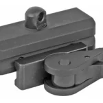American Defense Mfg. AM DEF BASE FOR HARRIS BIPOD QR, black angled view with quick-release lever