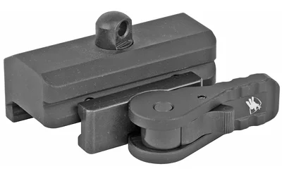 American Defense Mfg. AM DEF BASE FOR HARRIS BIPOD QR, black angled view with quick-release lever