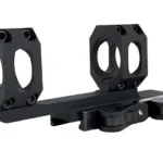 American Defense Mfg. AD-RECON scope mount, black angled view with dual rings and levers