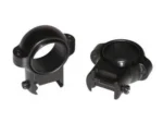 Burris Steel Signature Zee Ring Pairs, matte black angled view with two scope rings