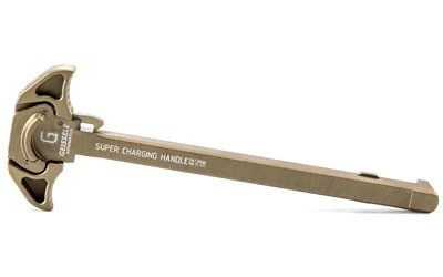 primary-17401 GEISSELE AIRBORNE CHRG HNDL 5.56 DDC, top view of tan charging handle with twin latches