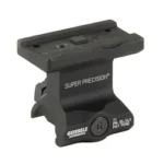 GEISSELE SPR PRCSN T1 1.93" HT BLACK, angled side view of black optic mount with top rail