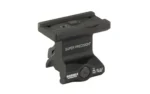 GEISSELE SPR PRCSN T1 1.93" HT BLACK, angled side view of black optic mount with top rail