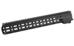 GEISSELE 15" SMR MK16 MLOK BLK black angled top and right-side view with rail and M-LOK slots