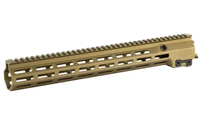 primary-17405 GEISSELE 15" SMR MK16 MLOK DDC tan angled top and right-side view with rail and M-LOK slots