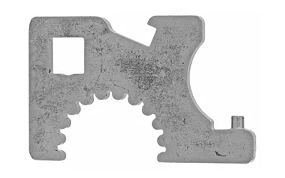 primary-17409 GEISSELE BARREL NUT WRENCH silver wrench, front view with square opening and toothed cutout