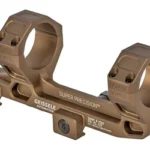GEISSELE SPR PRCSN FOR VORTEX DDC tan scope mount, angled view with two rings and mounting bolts