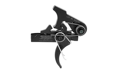 primary-17417 GEISSELE SSP M4 CURVED TRIGGER BOW black trigger assembly, side view with curved trigger bow
