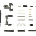 GEISSELE LPK ULTRA DUTY BLK assorted black and metallic lower parts arranged in rows