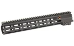 Geissele 13.5 SMR MK16 MLOK black, angled side view with top rail and M-LOK slots