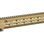 Geissele 13.5 SMR MK16 MLOK DDC, tan angled side view with top rail and M-LOK slots