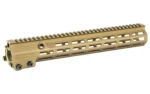 Geissele 13.5 SMR MK16 MLOK DDC, tan angled side view with top rail and M-LOK slots