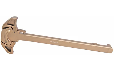 Geissele USASOC ABN Charging Handle DDC, tan top view with dual textured latches