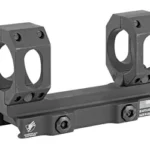 American Defense Mfg. AD-RECON black scope mount, three-quarter view with dual rings and lever