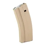 Ammunition Storage Components MAG ASC AR6.8 25RD STS FDE, tan curved metal magazine angled view