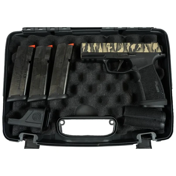 Sig Sauer P365 "Tiger Striped" XMACRO TACOPS Handgun 9mm Luger 17rd Magazines(4) 3.7" Barrel