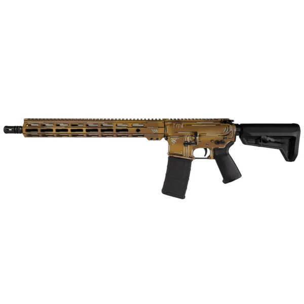 Shark Coast Tactical Anime-FDE Rifle, left-side view with tan handguard, black grip and stock