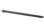 Ballistic BBL 223Wylde 18" PRM BLK, black barrel side view with silver chamber end