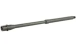 BALLISTIC BBL 5.56 16" MID GOV 1/7 gray angled side view with stepped profile and dark end