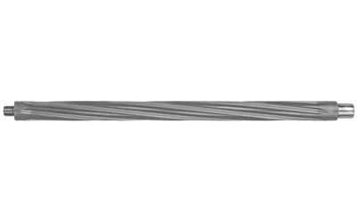 BALLISTIC BBL 10-22 STD 16.1 SSFLT, side view of silver fluted barrel with threaded end