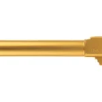 BALLISTIC BBL FOR GLK 17 G5 THRD GLD gold barrel, side view with threaded muzzle