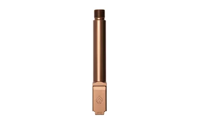 BALLISTIC BBL FOR GLK 19 G3-5 TD CPR, copper vertical view with threaded muzzle and squared chamber
