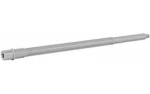 Ballistic Barrel 223 Wylde Fluted SPR, silver fluted barrel shown from an angled side view