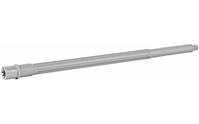 Ballistic Barrel 223 Wylde Fluted SPR, silver fluted barrel shown from an angled side view
