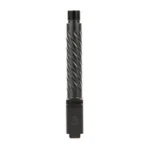 BALLISTIC BBL FOR GLK 19 TD SFLT BLK black vertical side view with spiral fluting and threaded end