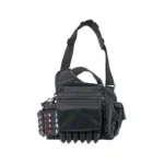 GPS RAPID DEPLOY SLING PACK black front view with shoulder strap, top handle, and exterior pockets