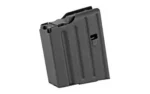 Ammunition Storage Components ASC AR308, black angled side view with ribbed metal body