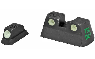 Meprolight MEPROLT TD CZ P01 night sights, black front and rear set with green dot inserts