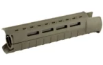 MAGPUL MOE SL HNDGRD MID AR15 ODG olive drab handguard, angled side view with vent slots
