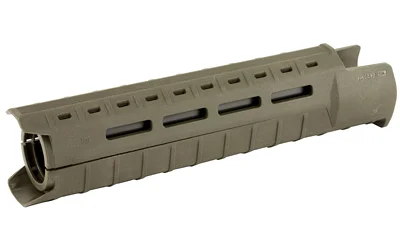 primary-17566 MAGPUL MOE SL HNDGRD MID AR15 ODG olive drab handguard, angled side view with vent slots