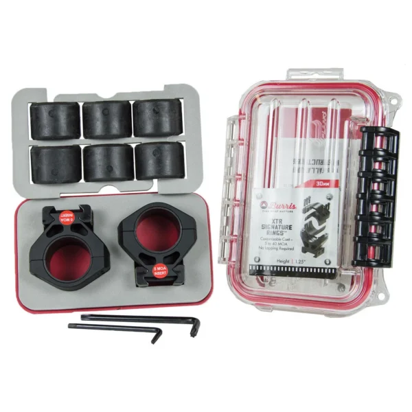 Burris Company Inc. Burris Steel XTR Signature Scope Ring Set with Pos-Align Offset Inserts 30mm 1.25" Height - Matte