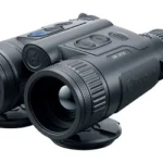 PULSAR MERGER LRF XP35 THRML BINO black binocular unit, angled front view with dual eyepieces