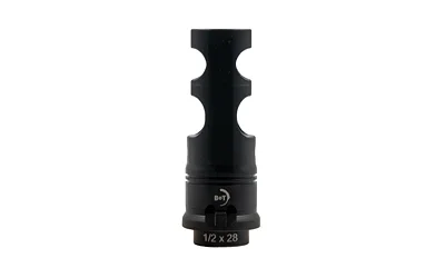 primary-17610 B&T ROTEX-SF MUZZLE BRAKE 556 black muzzle brake, side view with three large ports