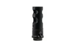 B&T ROTEX-SF muzzle brake 762 black side view with three large ports and threaded base